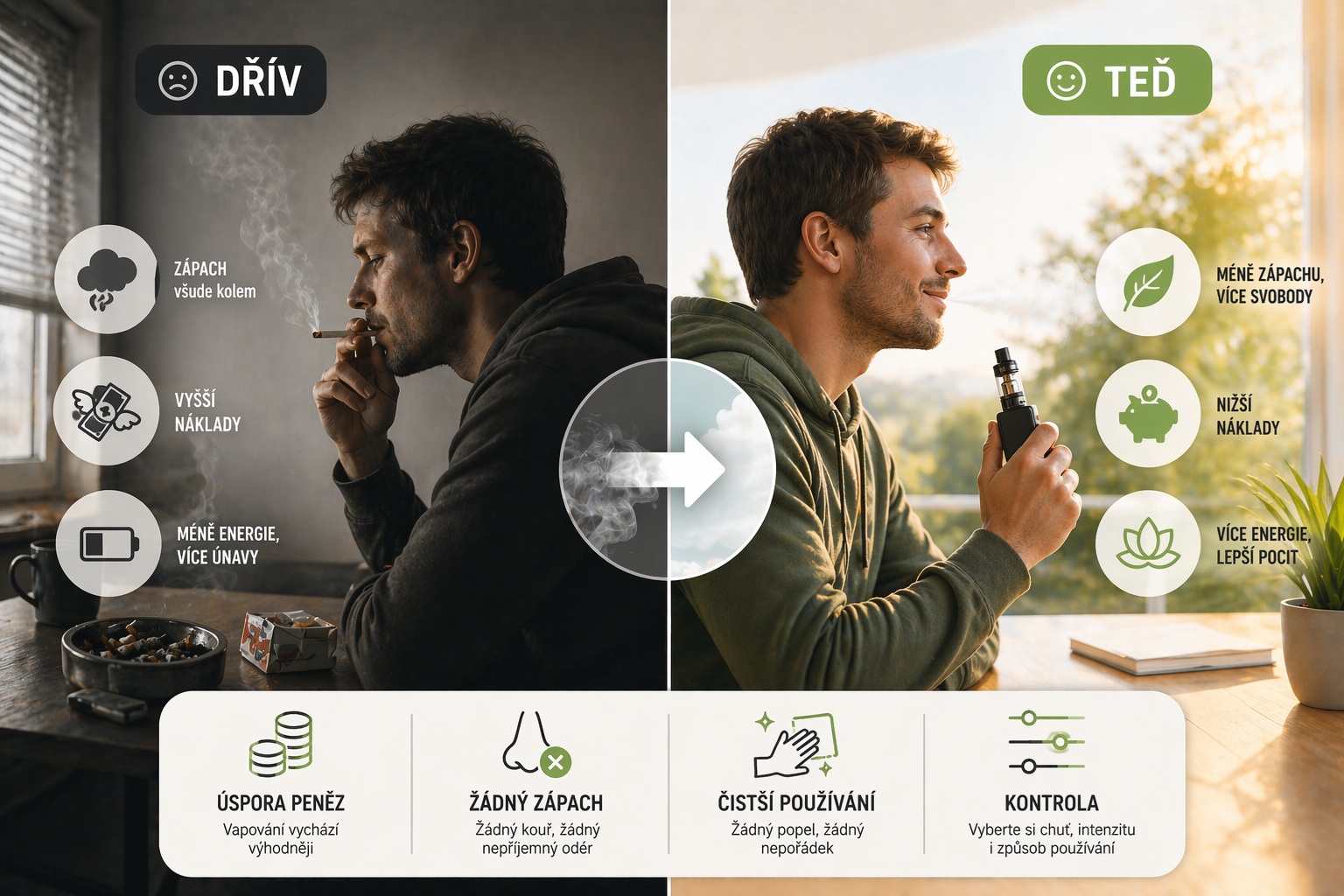 Od té doby co Vapuji, se můj život změnil infografika